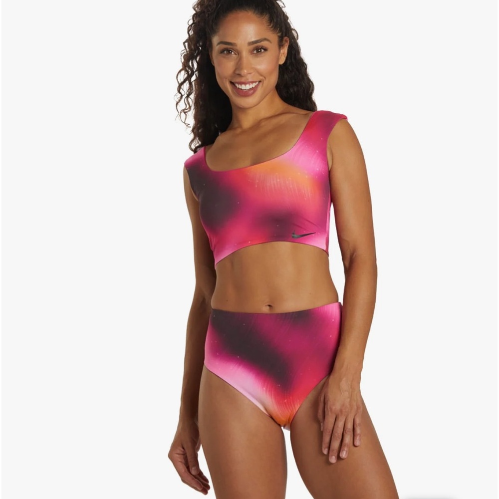 NWT Nike Women's Aurora Reversible High Waist Bikini Bottom - Picture 1 of 7